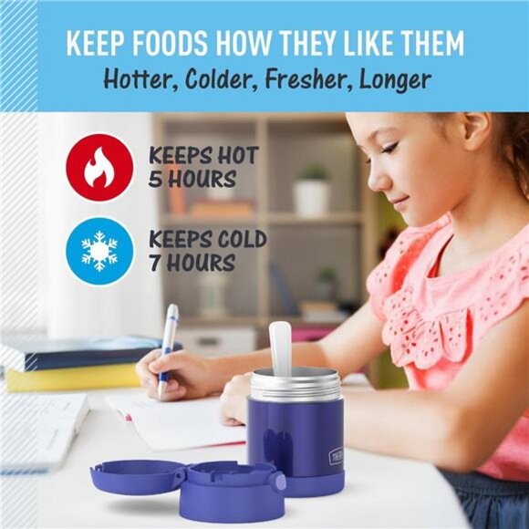 Insulated Food Jar – 10 Ounce, Purple – Kid Friendly Food Jar - Picture 5 of 6